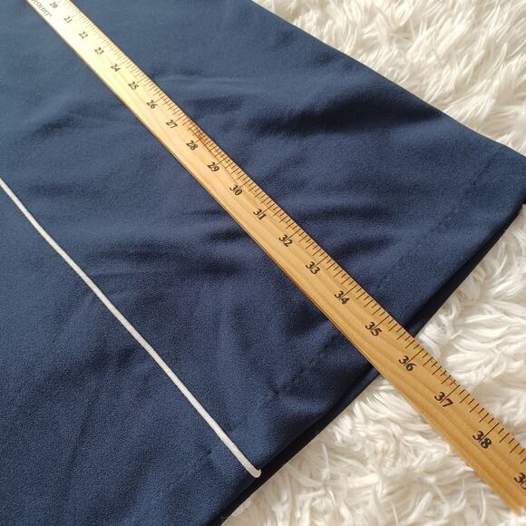 Sharagano Navy Blue Classic Nautical Bell Sleeve Preppy Sheath Dress Size 6 - Picture 6 of 10